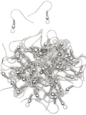 27pcs New Silver Tone Metal Earring Hooks DIY Jewelry Art Crafts Handmade Home
